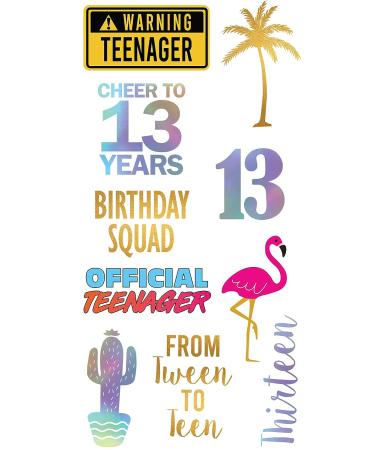 13th Birthday Temporary Tattoos (2 Pages) - Official Teenager Party Supplies & Gifts - Buy Online on GoSupps.com