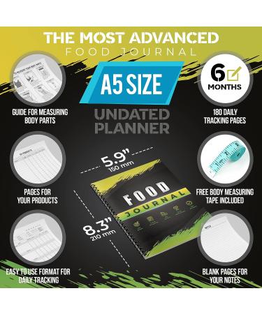 Advanced Food Journal for Women & Men - Daily Nutrition & Weight Loss Tracker with Body Measuring Tape - Diet Planner for Weightloss & Meal Tracking - Buy Online on GoSupps.com