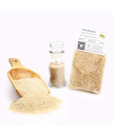 Feine W rze Raw brown tube sugar - Smoked tube sugar for barbecue and barbecue sauce baking ingredients vegan spices gluten-free - 40g