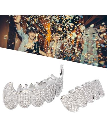 Shop Iced Hip Hop Grillz for Men & Women | Silver Teeth Decorations for Halloween & Parties - Buy Online on GoSupps.com
