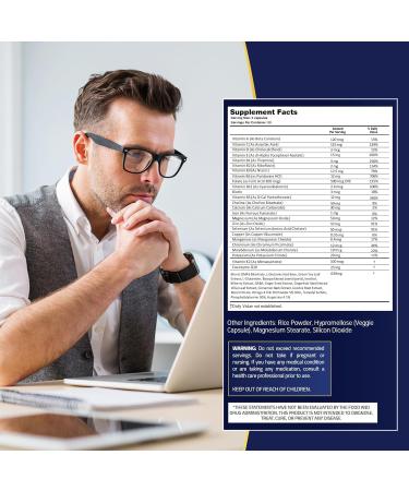 Ageless Brain Supplements for Memory and Focus | Cognitive Improvement | Formulated with Clinically Studied Ingredients | Support Mental Clarity & Neuro Health | Vitamin B6, B12, 60 Capsules - Buy Online on GoSupps.com