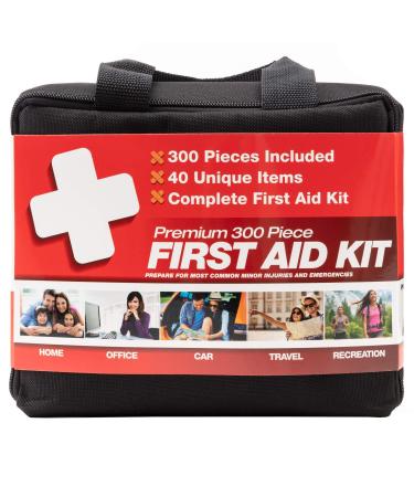 M2 BASICS 300 Piece (40 Unique Items) First Aid Kit | Premium Emergency Kits | Home, Camping, Car, Office, Travel, Vehicle, Survival 300 Piece Set