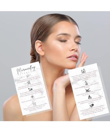 Microneedling Aftercare Cards - 50 Pieces | Anti-Aging Wrinkle Reduction | 5.1 x 8.9 cm | Marble Design | Skin Rejuvenation - Buy Online on GoSupps.com