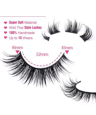GVEFETIEE Manga Lashes - Natural Wispy Cluster Anime Mink Fluffy False Eyelashes Pack (7 Pairs) - Buy Online on GoSupps.com