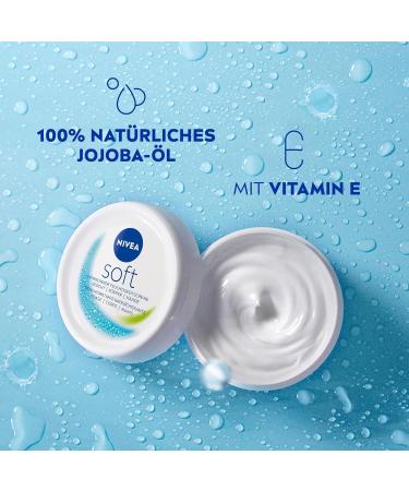 Nivea Soft Moisturizer 100ml - Refreshing Cream with Vitamin E & Jojoba Oil | Fast Absorbing Hydration (4 Pack) - Buy Online on GoSupps.com