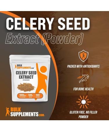 BulkSupplements Celery Seed Extract Powder - 1000mg per Serving - Herbal Supplement - 500g (1.1 lbs) - Pack of 1 - Buy Online on GoSupps.com