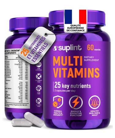 Suppl ment Multivitamin | Complexe avec Vitamine A C D E K1 B Zinc & Chrome | Pour Cheveux Peau Ongles et Apport Quotidien | Hommes & Femmes | Sans Gluten V g talien | 60 G lules 1 Pack