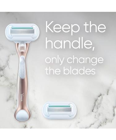 Gillette Venus Deluxe Smooth Sensitive Rose Gold Women's Razor + 9 Blade Refills 5 Diamond Like Coated Blades - Buy Online on GoSupps.com