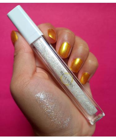 Glitter Lip Gloss Silver White | High Shine Moisturizing Gloss with Shea Butter - Vegan & Gluten-Free - Buy Online on GoSupps.com