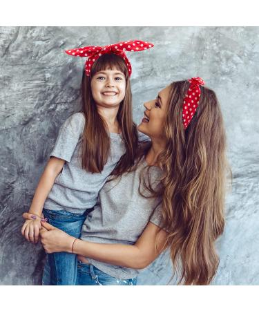 Retro White Polka Dot Bandana Headband - Wire Hair Accessory for Women & Girls - Stylish Hair Jewelry in Red & White - Buy Online on GoSupps.com