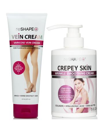 Reshape+ Crepey Skin Wrinkle Smoothing Cream + Varicose Vein Cream Set
