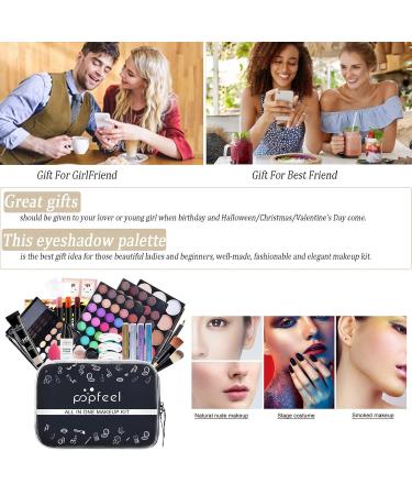 All-in-One Make-Up Case & Set for Girls - 25pcs Cosmetic Palette Eyeshadow Lipstick & Blush Starter Kit Gift - Buy Online on GoSupps.com