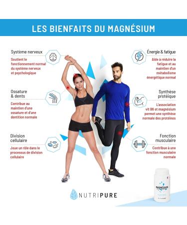 Nutripure | Magnesium Bisglycinate + Taurine & Vitamin B6 | High Absorption & Concentration | Anti-Fatigue | 100% Vegan | 60 Vegetable Capsules | 1 Month Cure | Made in France - Buy Online on GoSupps.com
