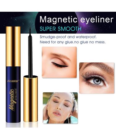 Alcastar Magnetic Eyelashes Kit - Natural Look, Easy Reusable Magnet Lashes with Eyeliner - Long Lasting, Waterproof, Cruelty Free - 10 Pairs + 4 Tubes - H46 - Buy Online on GoSupps.com