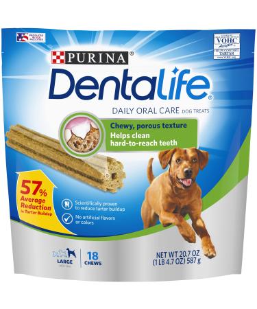 Purina DentaLife Daily Oral Care Adult Large Breed Dental Dog Chew Treats 18 Treats Total