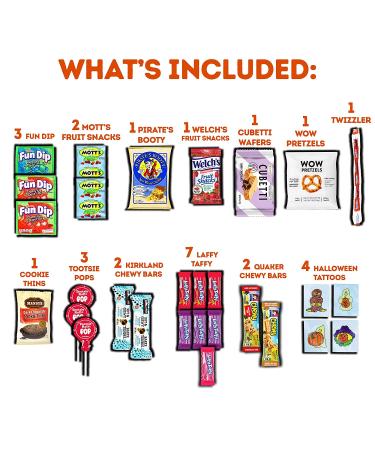 Halloween Candy Care Package Gift - 45ct Snacks Box Basket for Kids, Adults, Boys, Girls - Variety Pack Sampler - Perfect for College Students - 1 Count - Buy Online on GoSupps.com