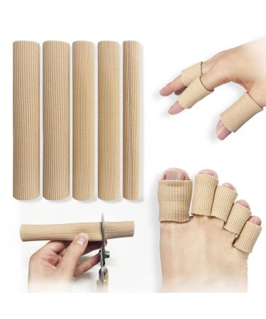 5 pieces cutable silicone toe protection toe cushion tube toe cushion tube tube bandage gel cutting tube hose bandage for cushions corn blisters callus toes cornea women & men 3 sizes 5P (s m l)