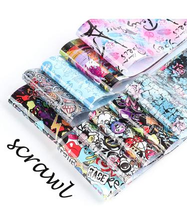 Graffiti Nail Art Foil Stickers - Holographic Transfer Decals for Women & Girls - Buy Online on GoSupps.com