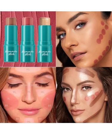 Contour Highlighter Blush Sticks - Waterproof Long-Lasting Multi Stick Makeup - Green Package D Set - Buy Online on GoSupps.com