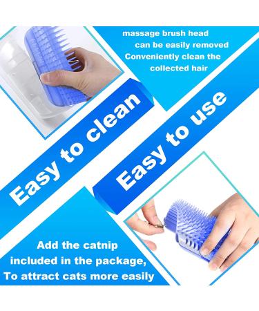 STARROAD-TIM Cat Self Groomer with Catnip - 2 Pack Self Grooming Wall Brush, Corner Scratcher, Face Massage Comb - Buy Online on GoSupps.com