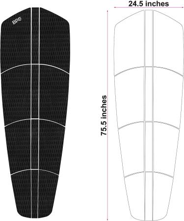 Premium 12 Piece SUP Surf Traction Pad Set - White/Black/Grey Black - Longboard & Paddleboard Deck Grip EVA Foam with 3M Adhesive - Buy Online on GoSupps.com