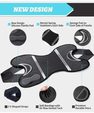 ZEAMO Compression Knee Brace for Knee Pain Relief - Mesh Weave Tech, Patellar Tendonitis Support - Black XX-Large - Buy Online on GoSupps.com