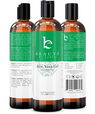 Aloe Vera Gel - Made in USA with Organic Aloe Vera Pure Aloe Vera Gel for Face Body & Hair Aloe Vera After Sun Lotion Skin Care with Natural Ingredients Creme Apres Soleil - Buy Online on GoSupps.com