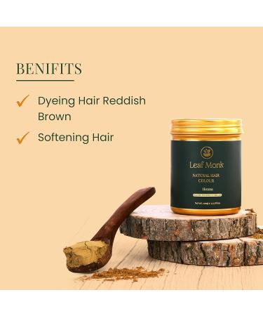 Ayurvedic Natural Hair Colour - Henna Leaf Powder for Reddish Brown Hair | Softening & Dyeing | 100g - Ideal for All Hair Types - Buy Online on GoSupps.com