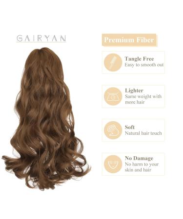 Buy Gairyan 45cm Ash Brown Claw Clip Ponytail Extensions - Curly & Wavy Synthetic Hair for Women - Buy Online on GoSupps.com