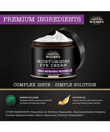 Men's Eye Cream for Dark Circles & Puffiness - USA Made Moisturizing Treatment with Marine Collagen & Avocado Oil - 2 fl oz - Buy Online on GoSupps.com