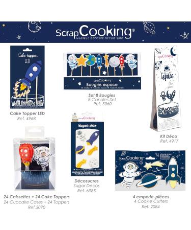ScrapCooking 6985 Space Sugar Decorations for Pastries Desserts Cakes Biscuits Cupcakes Birthdays - Space Ship Astronaut Star Cake Design - Buy Online on GoSupps.com