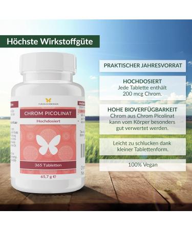 365 Chrom Picolinat Tablets - 200 mcg High Dose for Blood Sugar Support & Metabolism | 100% Vegan | 1-Year Supply - Buy Online on GoSupps.com