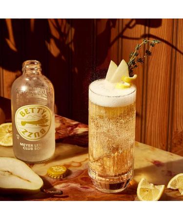 Betty Buzz Sparkling Meyer Lemon Club Premium Soda by Blake Lively | 12 x 330ml Cans | Natural Flavors & Sweeteners | Clean Ingredients - Buy Online on GoSupps.com