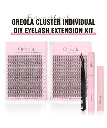 Oreola 456-Piece False Eyelash Extension Set | C Curl 20D Wispy Natural Look | Includes Adhesive Tweezers & Remover - DIY Eyelash Kit - Buy Online on GoSupps.com