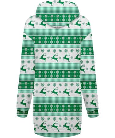 Hanxiulin Women's Christmas Rock Mini Pullover Hoodie - Oversized Elk Party Dress & Long Sleeve Jumper for Autumn/Winter - Buy Online on GoSupps.com