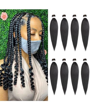 XTREND 16 Inch Natural Black EZ Braids 8Packs Pre-Stretched Easy Braiding Hair Extensions for Box Braids Hair Hot Water Setting Synthetic Fiber Hair Extensions 1B# 16 Inch (Pack of 8) 1B# - Buy Online on GoSupps.com