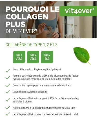 Collagen Plus - 500g Powder with MSM Glucosamine HCL Hyaluronic Acid Frankincense Extract - 100% Bioactive Collagen Hydrolysate Peptide - Collagen Type 1 2 & 3 - Raspberry Strawberry - Buy Online on GoSupps.com