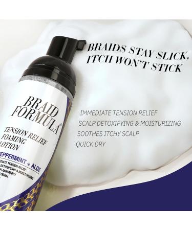 EBIN NEW YORK Braid Formula Tension Relief Foaming Lotion Peppermint & Aloe 3.38 fl. oz./ 100ml - Nourishing and Hydration Style your Braids with Ease Frizz Control 3.38 Fl Oz (Pack of 1) Peppermint + Aloe - Buy Online on GoSupps.com