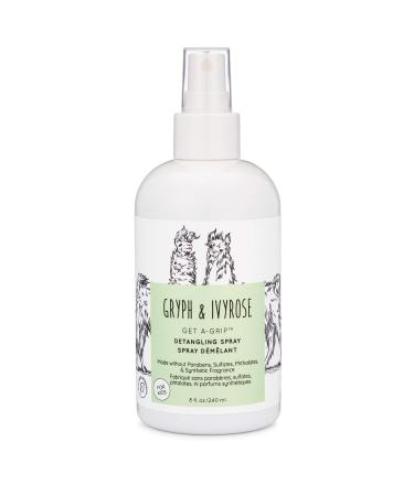 Gryph and IvyRose Get A Grip Detangling Hair Spray for Kids - Moisturizing Hair Detangler for Babies - Calendula Field Mint - 8 oz. 8 Fl Oz (Pack of 1)