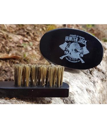 Premium Hunter Jack Beard Brush Set for Men - Natural Boar Bristle - Ideal for Grooming, Styling, and Cleaning - 2pcs - Buy Online on GoSupps.com