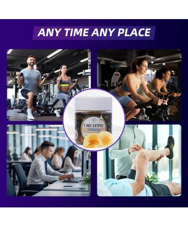 Creatine Gummies 3000mg with Shilajit | Juice-Burst Filled for Muscle Recovery Strength & Energy Booster | Natural Testosterone & Cognitive Support for Men & Women | 60 Count Blueberry Flavor - Buy Online on GoSupps.com