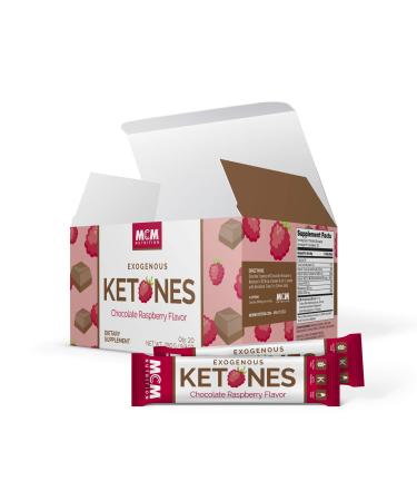 Exogenous Ketones Powder & BHB (Chocolate Raspberry) - Ketone Drink for Ketosis  Keto Drink Mix - Fast Acting Ketosis Packets - Ketones Supplement (20 Keto Packets) MCM Nutrition Packets (With Caffeine)