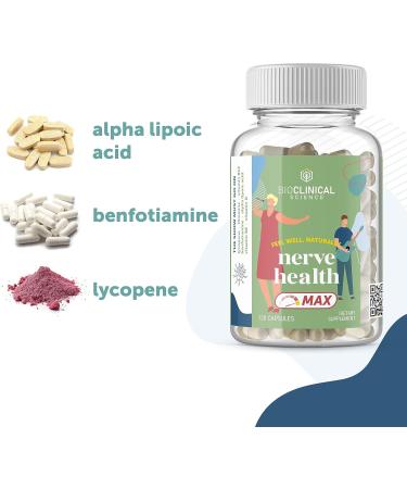Nerve Health Max - 120 Capsules for Nerve Support | Vitamin D B6 B12 Alpha Lipoic Acid & More - 60 Day Supply - Buy Online on GoSupps.com
