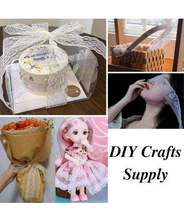 1.4 Inch White Style 3 Lace Ribbon Trim Roll - 22 Yards for Crafts, Bridal Decor, Wedding Bouquets & Gifts - Buy Online on GoSupps.com