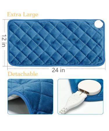 UTK Ultra-Comfort Infrared Weighted Heating Pad - 2.2lbs Jade Stone Filled Electric Heat Pad for Pain Relief - 12x24 Ultra-Soft Velvet - 6 Heat Settings - Auto Shut Off - Back, Neck, Shoulders - Buy Online on GoSupps.com