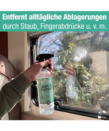 Bio-Chem Acrylic & Plexiglass Cleaner - 750ml Spray & Microfiber Cloth | Gentle Glass Cleaning for Windows - Buy Online on GoSupps.com