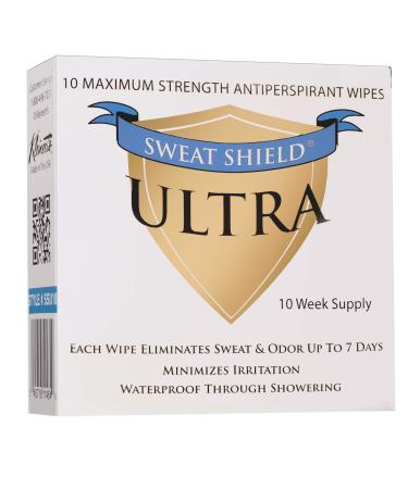 Sweat Shield Ultra Antiperspirant - Clinical Strength - Reduce Sweat Up To 7-Days Per Use (Pack of 10)
