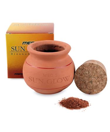 Medis Sun Glow tanning powder in clay pot 15 g dark shade
