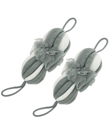 2pcs Long Bath Flower Bathing Shower Supplies Shower Balls Bathing Balls Scrubber Bath Balls Mesh Bath Flowers Bath Scrubber Balls Adorable Bath Balls Shower Flowers Shower Tools 20x10cm