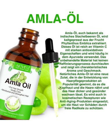  p-beauty Amla Hair Oil for Intense Hair Growth - Fights Dandruff and Hair Loss - Cold-Pressed - Organic and Vegan - Vitamin C - Amino Acid - 3 x 60 ml - Buy Online on GoSupps.com